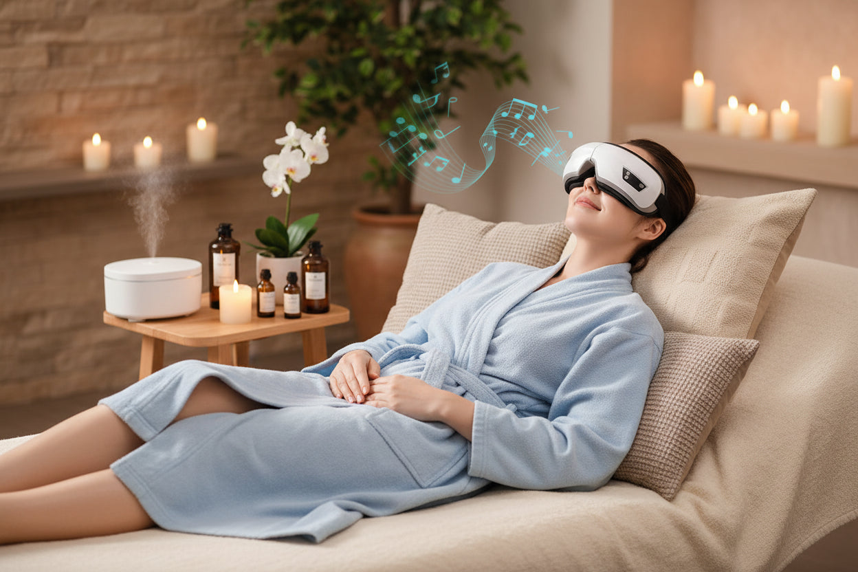 6D Smart Eye Massager Vibration Airbag Compress Eye Care Instrument Bluetooth Music Eye Massage Glasses Eye Relax Fatigue-0