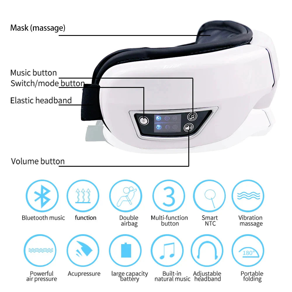 6D Smart Eye Massager Vibration Airbag Compress Eye Care Instrument Bluetooth Music Eye Massage Glasses Eye Relax Fatigue-1