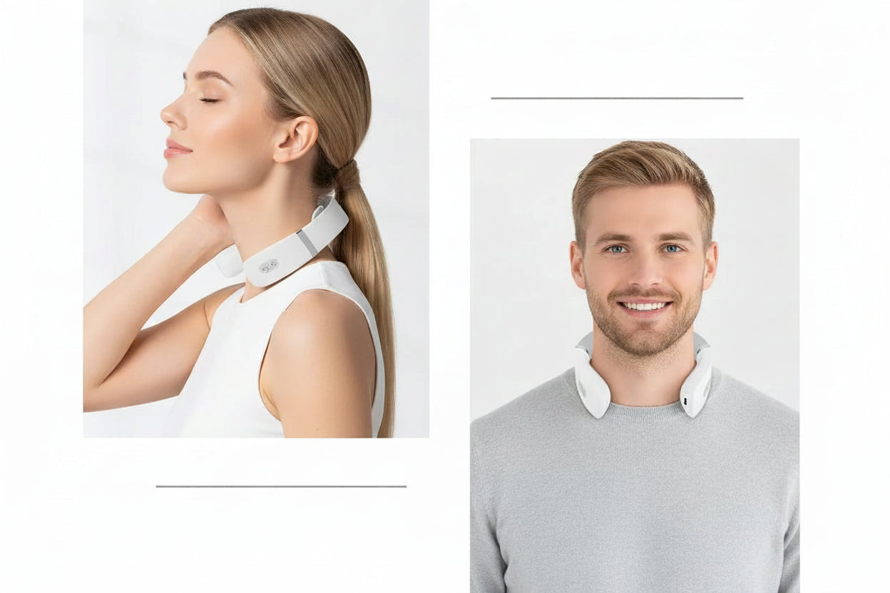 NeckFlow – tragbares Nackenmassagegerät für unterwegs & zuhause